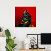 Poster Cherokee Native American Pop Art (Bureau à domicile)