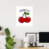 Poster Cherrific Funky Red Cherry Fruit Pun (Bureau à domicile)