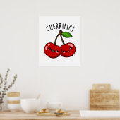 Poster Cherrific Funky Red Cherry Fruit Pun (Cuisine)