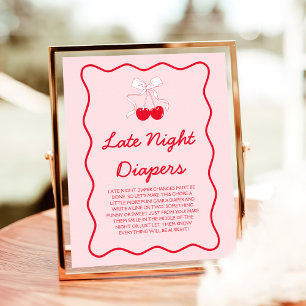 Poster Cherry Baby shower Late Night Diapers Jeu