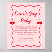 Poster Cherry Baby shower Ne pas dire Baby Game (Devant)