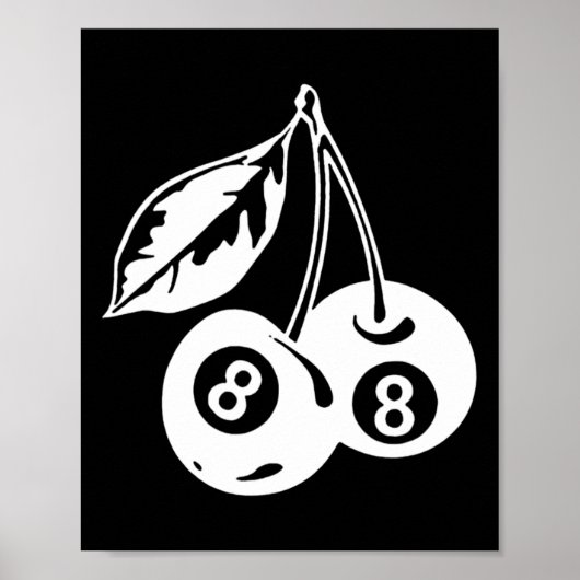 Poster Cherry Billiards - Jeu de piscine élégant (Devant)