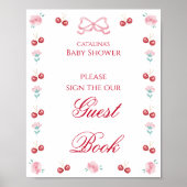 Poster Cherry Blossom Baby shower Livre d'invité (Devant)