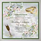 Poster Cherry Blossom Bouquet Mariage (Devant)