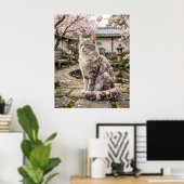 Poster Cherry Blossom Cat Serenity (Bureau à domicile)