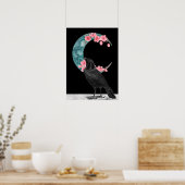 Poster Cherry Blossom Crescent Moon and Crow (Cuisine)