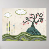 Poster Cherry Blossom Doodle Vector Art Imprimer (Devant)