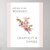 Poster Cherry Blossom Mariage imprimable Bienvenue (Devant)