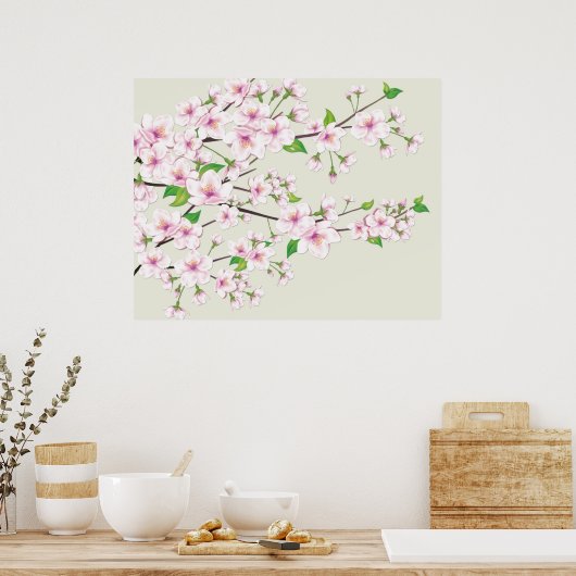 Poster Cherry Blossom Sakura Print (Cuisine)