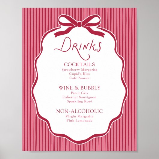 Poster Cherry Bow Frame Drinks (Devant)