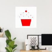 Poster cherry cupcake (Bureau à domicile)