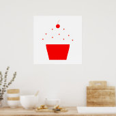 Poster cherry cupcake (Cuisine)