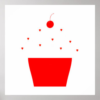 Poster cherry cupcake