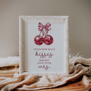 Poster Cherry Fête des mariées Devine combien de baisers