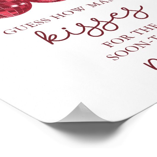 Poster Cherry Fête des mariées Devine combien de baisers (Coin)