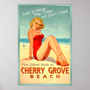 Poster Cherry Grove Beach Long Island New York Épinglé U