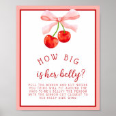 Poster Cherry How Big Baby shower Game (Devant)