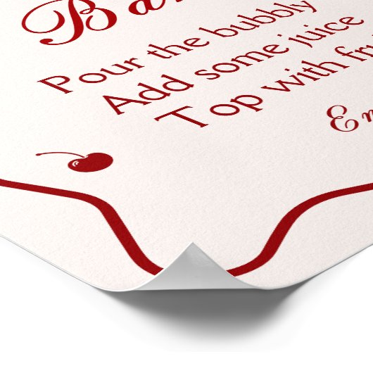 Poster Cherry On Top Bridal Shower Mimosa Bar (Coin)