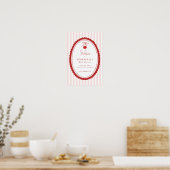Poster Cherry on Top Coquette Bow Baby Shower Welcome  (Cuisine)