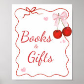 Poster Cherry on Top Pink Bow Baby showers Livres et Cade (Devant)