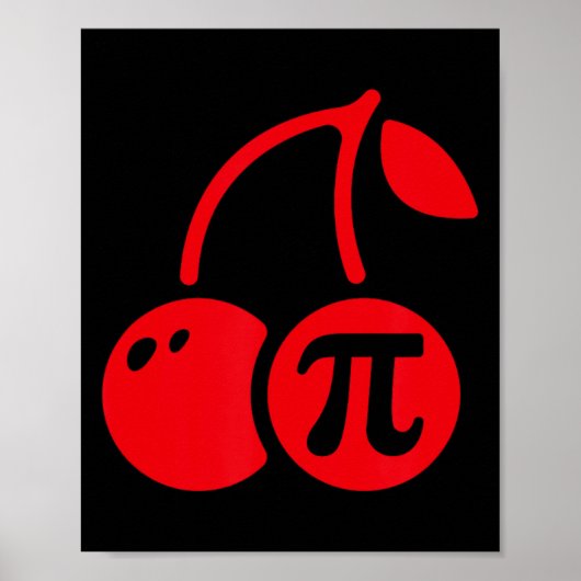 Poster Cherry Pi Day Funny Math Nerd Pie Enseignant 3.14 (Devant)