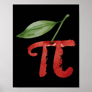 Poster Cherry Pi Day Funny Pie Cherries 3.14 Humour Scien