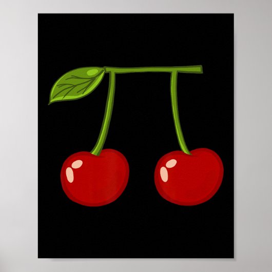 Poster Cherry Pi Funky Pi Day Cherry Pie Pun Cherry Pi (Devant)