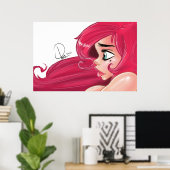 Poster Cherry Pinup : "Profil" (Bureau à domicile)