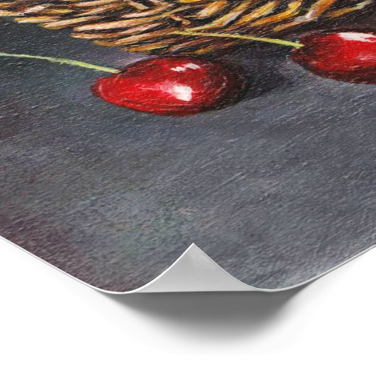 Poster Cherry rouge acrylique original (Coin)