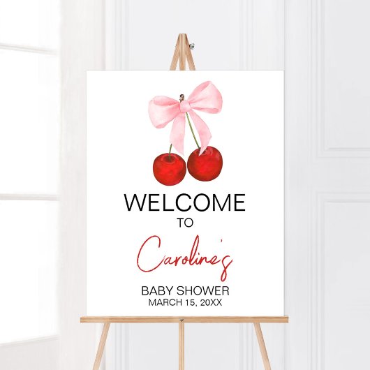 Poster Cherry sur le Baby shower supérieur Accueil