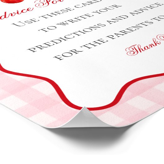 Poster Cherry Sweet Pink Coquette Bow Conseils pour bébé (Coin)