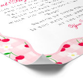 Poster Cherry Sweet Pink Coquette Bow Ne pas dire bébé Si (Coin)