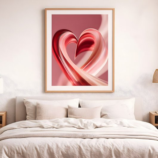 Poster Cherry Vibes Heart Swirl–Modern Love Abstract Art 