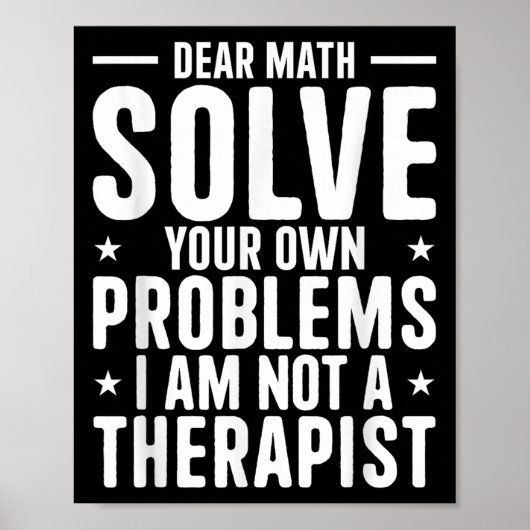 Poster Chers Maths Résolvez vos propres problèmes Je ne s (Devant)