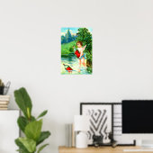 Poster Cherub and hearts (Bureau à domicile)