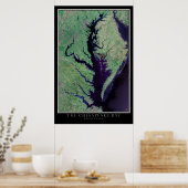 Poster Chesapeake Bay Maryland - Virginie Carte satellite (Cuisine)