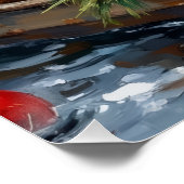 Poster Chesapeake Bay Retriever Christmas Hunting Boat (Coin)