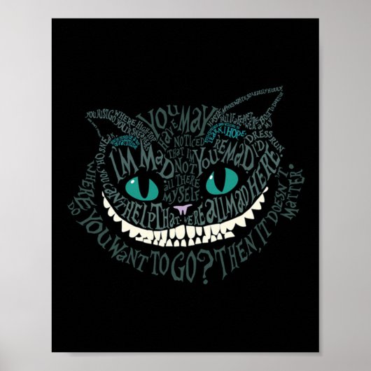 Poster Cheshire Alice Chat Étaient Tous Mis Ici Wonderlan (Devant)