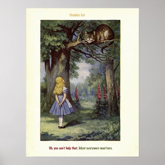 Poster Cheshire CAT Alice au pays des merveilles (Devant)