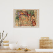 Poster Cheshire cat et Alice (Cuisine)