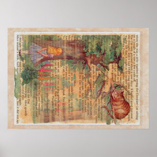 Poster Cheshire cat et Alice