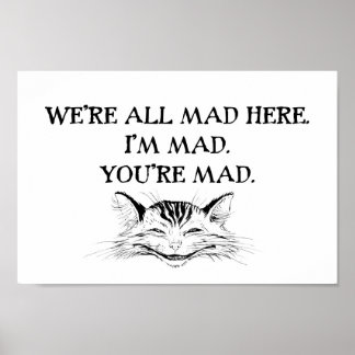 Poster Cheshire Cat - Nous sommes tous fous