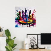 Poster Chess A Game of Kings AI Imaginaire Art numérique  (Bureau à domicile)