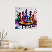 Poster Chess A Game of Kings AI Imaginaire Art numérique  (Cuisine)