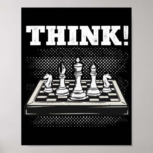 Poster Chess Game Board Player Think Club Team (Devant)