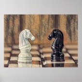 Poster Chess Knights Chess Board (Devant)