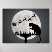 Poster Chess Père Noël Pleine lune Chat et jeu de souris  (Devant)