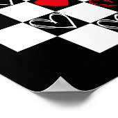Poster Chessboard Heart Valentines Day B&W (Coin)