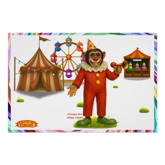 Poster Chester le clown chimpanzé (Devant)