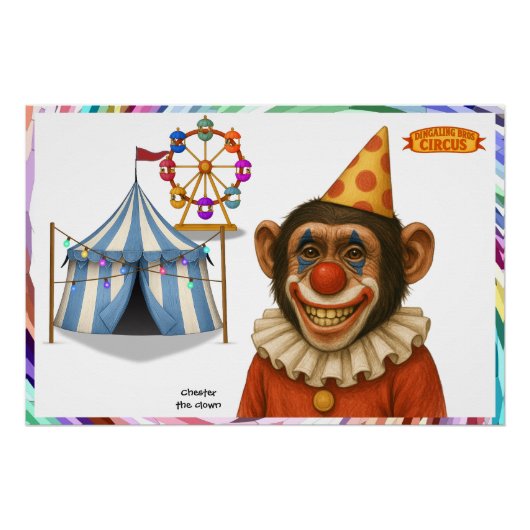 Poster Chester the chimp clown (Devant)